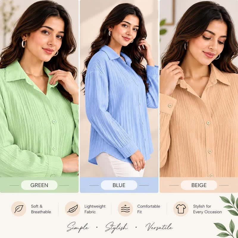 Women's Casual Full Sleeve Solid Shirt