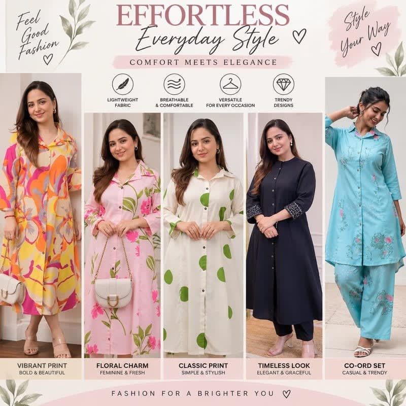 Women Casual Everyday Wear Printed Kurtas and Co-Ord Sets