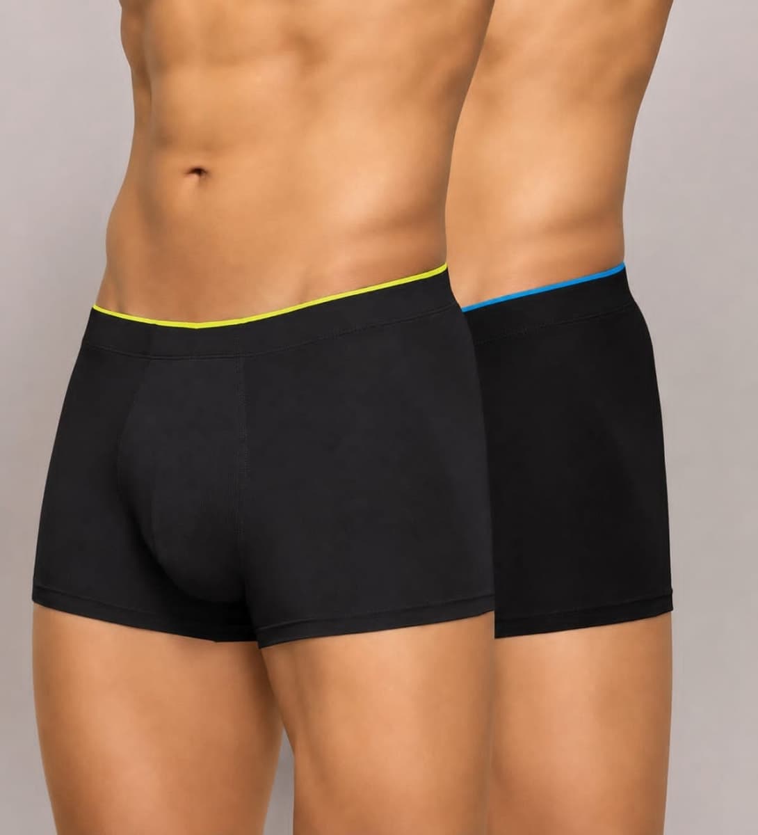 Men Cotton Blend Black Boxer Briefs Underwear